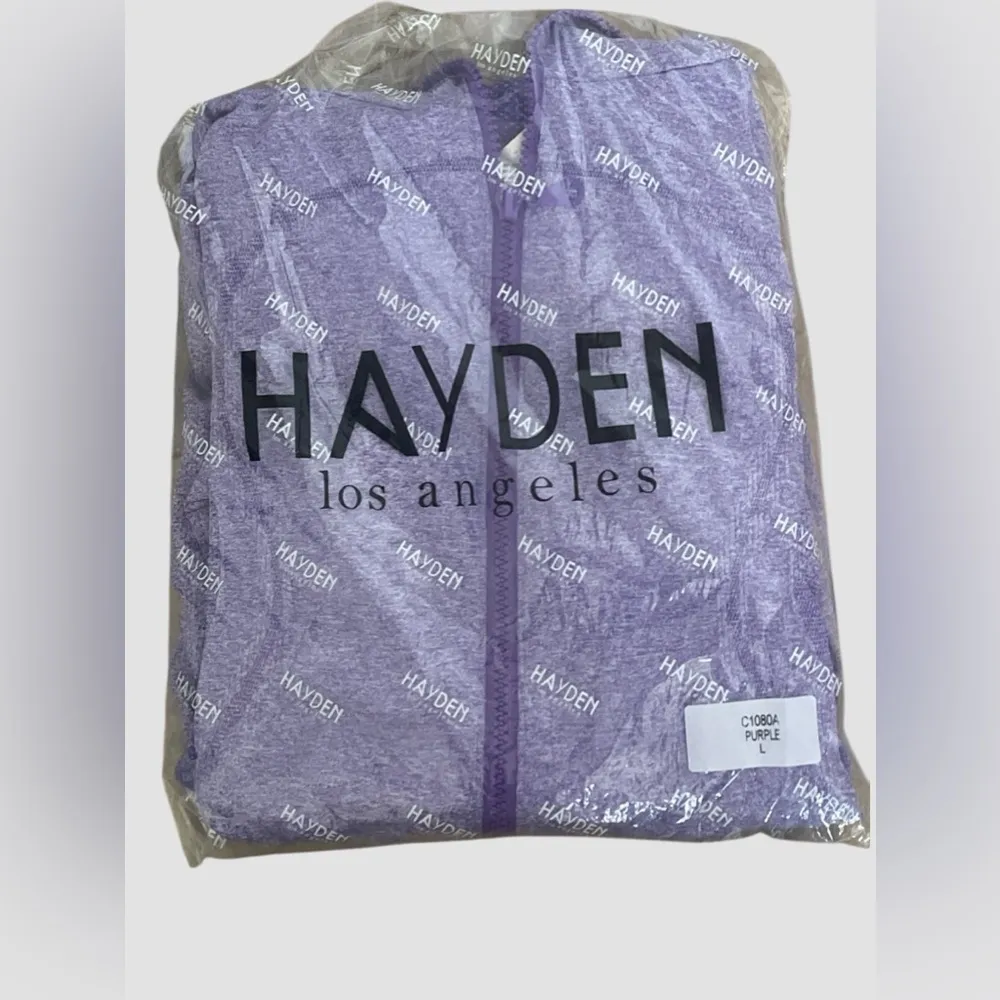 Hayden LA Activewear Full Zip Jacket Women’s Sz Large Hooded Thumbholes NWT - Image 10