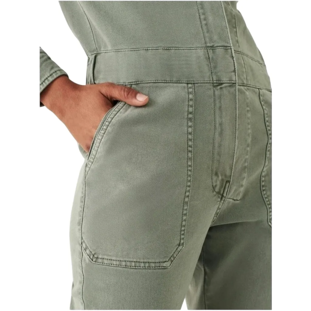 Faherty Overland Twill Utility Jumpsuit Olive Green Straight Leg‎ Size XS $289 - Image 3