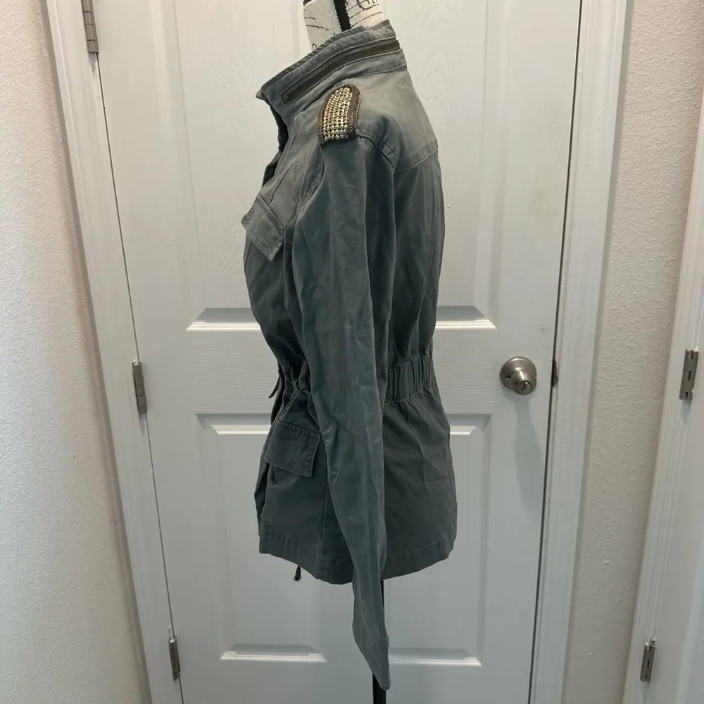 French Connection Gray Utility Jacket with Stand-up Collar - Image 2