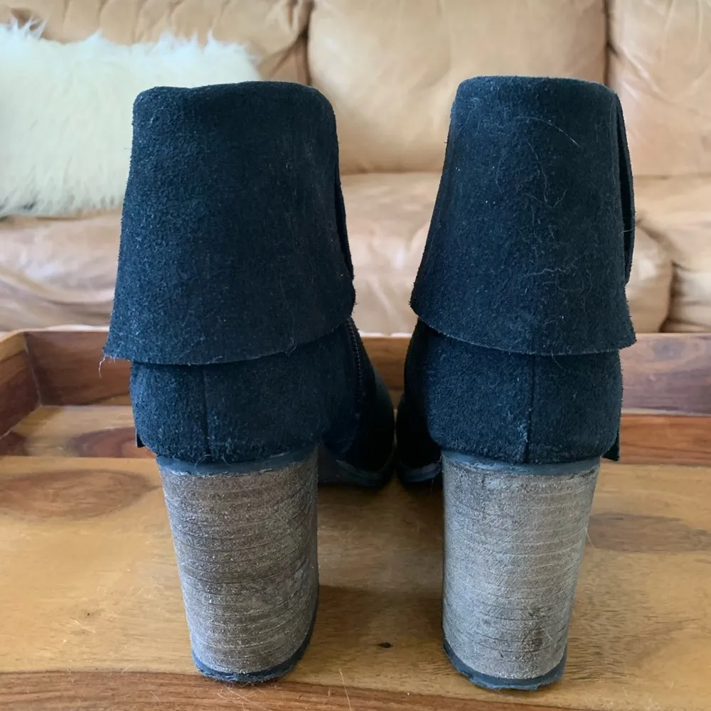 Coconuts by Matisse Coconuts Black Suede Booties With Fringe - Image 2