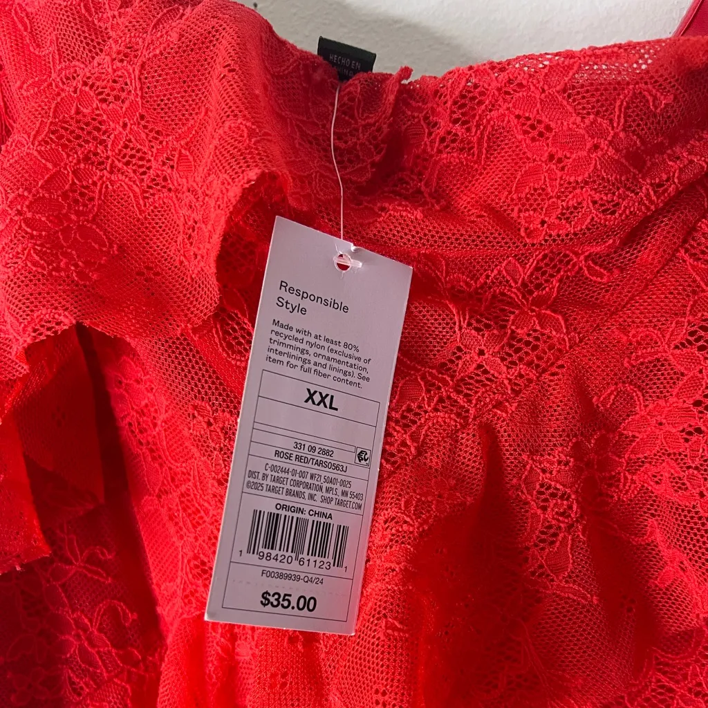 NWT Wild Fable Lace Ruffle Maxi Bodycon Dress Strapless Maxi Dress XXL Party - Image 6