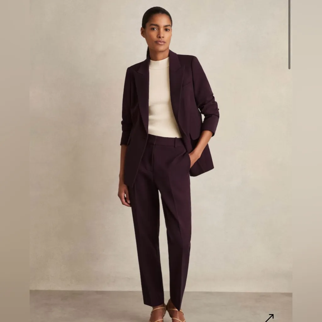 NWT Reiss Gabi Slim-Fit Suit Trousers in Berry Sz 6 - Image 6