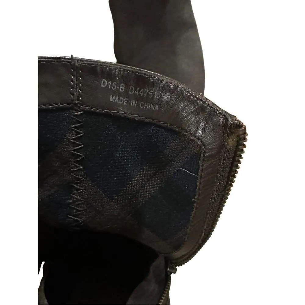 Cole Haan Double Zip Dark Brown Suede Leather Ankle Boot Heel Bootie Women's sz - Image 8