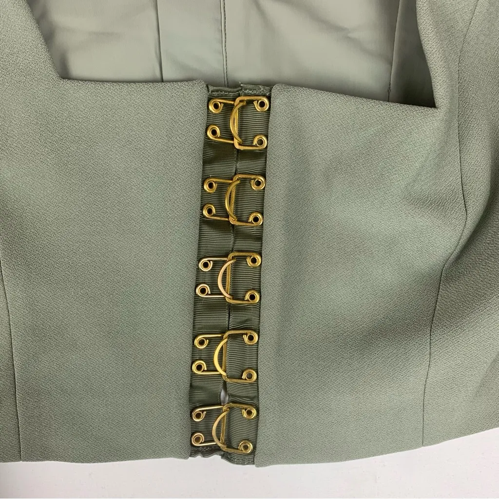Finders size medium Sage Green Blouse Buckle Accents cosplay ren fest sheer sle - Image 4