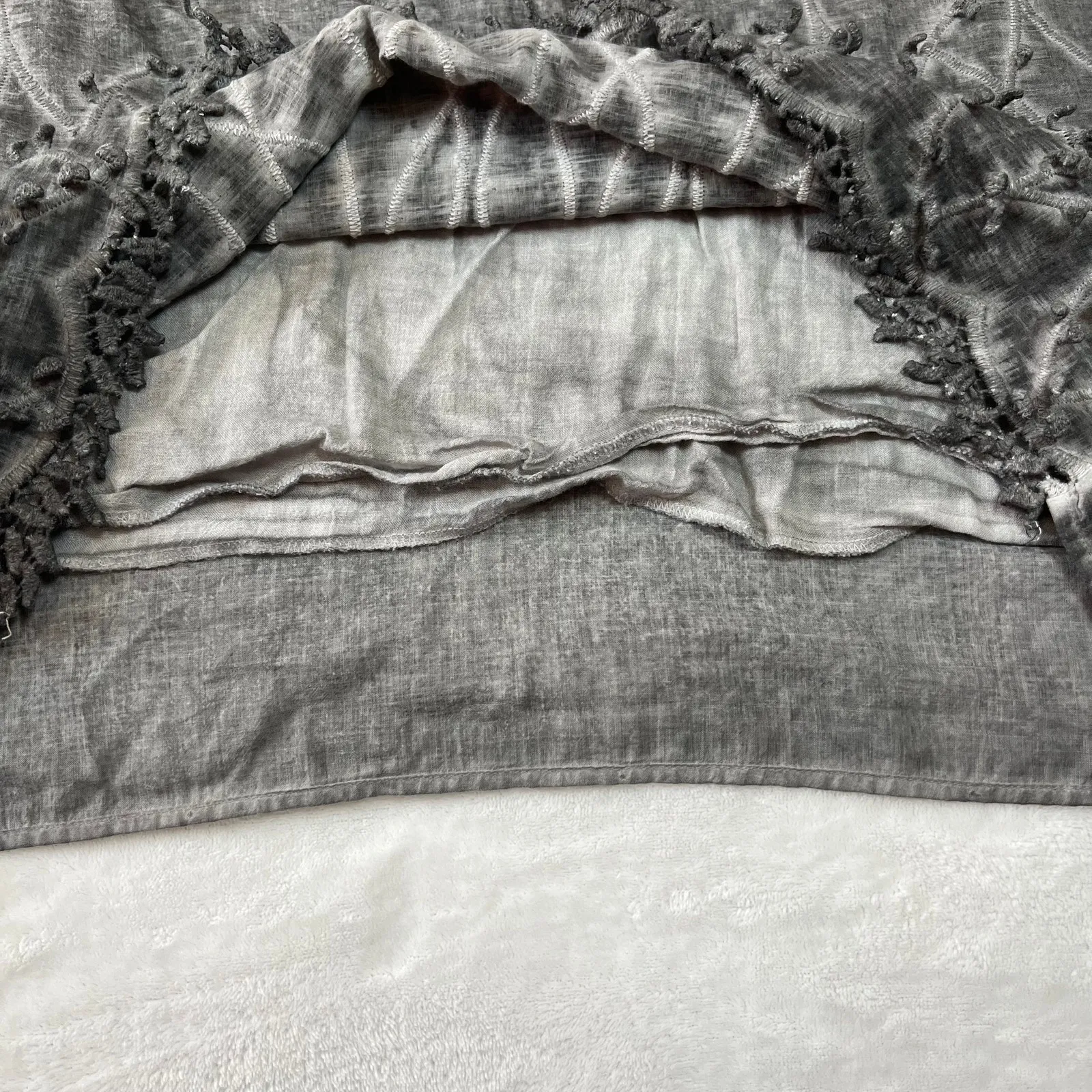 EFES Sleeveless Quarter Button Up Shirt Dress Size XL Minimalist Classic Casual Gray - Image 6