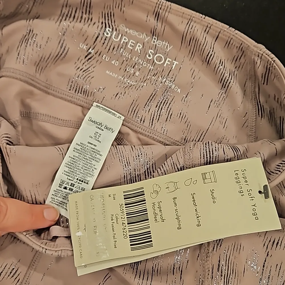 💕SWEATY BETTY💕 Super Soft Yoga Leggings ~ Pink Fusion Foil Print US 8 NWT - Image 16