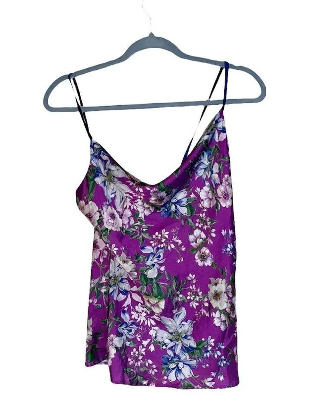 NWT  Zara Satin Silky Cowl Neck Bloggers Fav Blouse Camisole Purple XS - Image 6