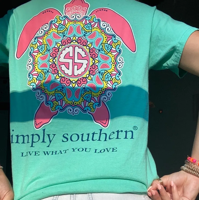 Simply Southern Lime Green Turtle Tee - Image 3