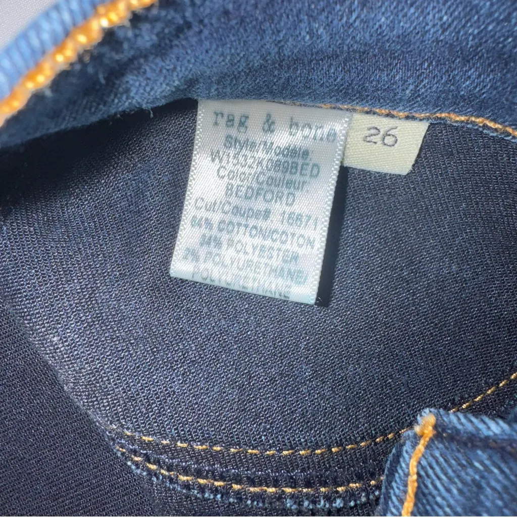 Rag & Bone Women High Rise Skinny Dark Wash Jeans Size 26 Stretch Casual Boho - Image 5