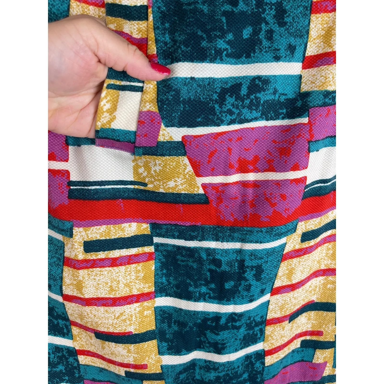 Dolce Vita Geometric Vibrant Sorbet Color Block‎ Pencil Skirt Size 8 - Image 8