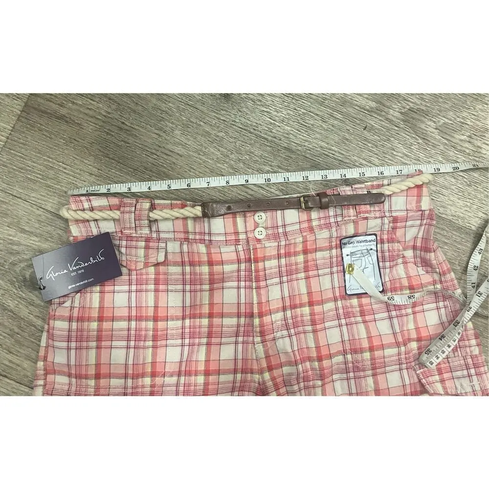 Gloria Vanderbilt Plaid Bermuda Shorts 12 Stretch New - Image 7