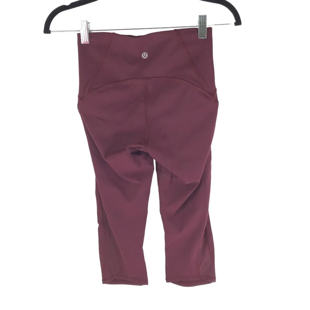 Lululemon Womens Train Times Crop 17" Garnet Red 4 - Image 2