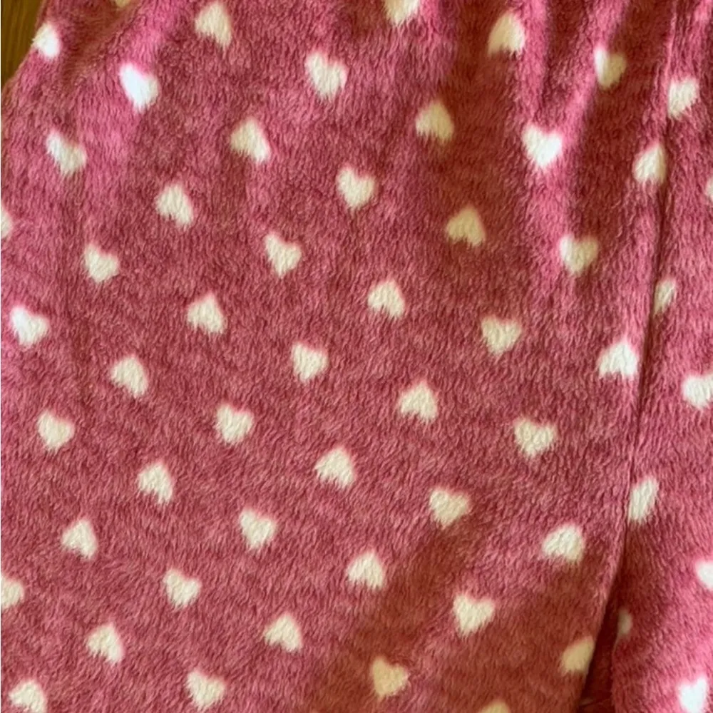 Valentine Soft Soft Comfy Pajama Pants Pink Blush Heart Womens Medium Plush Cozy - Image 2