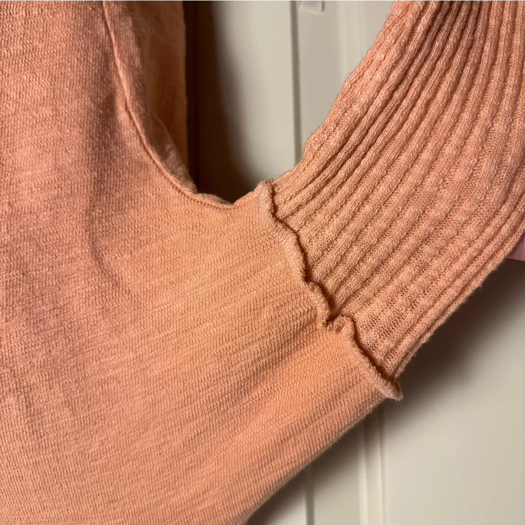 Amadi by Anthropologie Francesca Mock Neck Sweater Peach/Coral Pink NWT Small Orange - Image 7