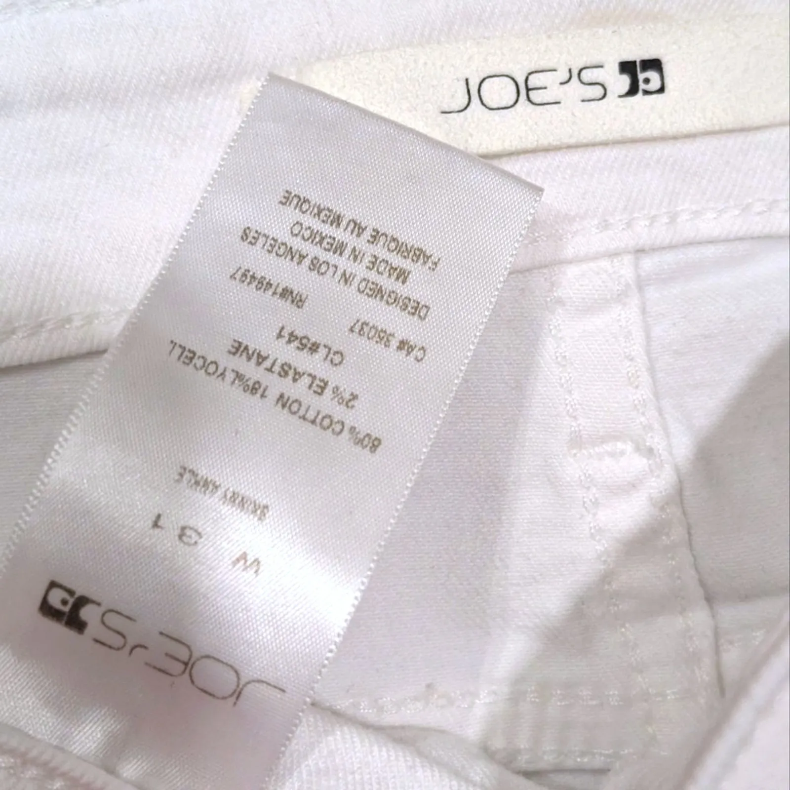 Joe's Jeans 31 NWT White Denim High Rise Skinny Ankle Frayed Hems Stretch NEW - Image 3