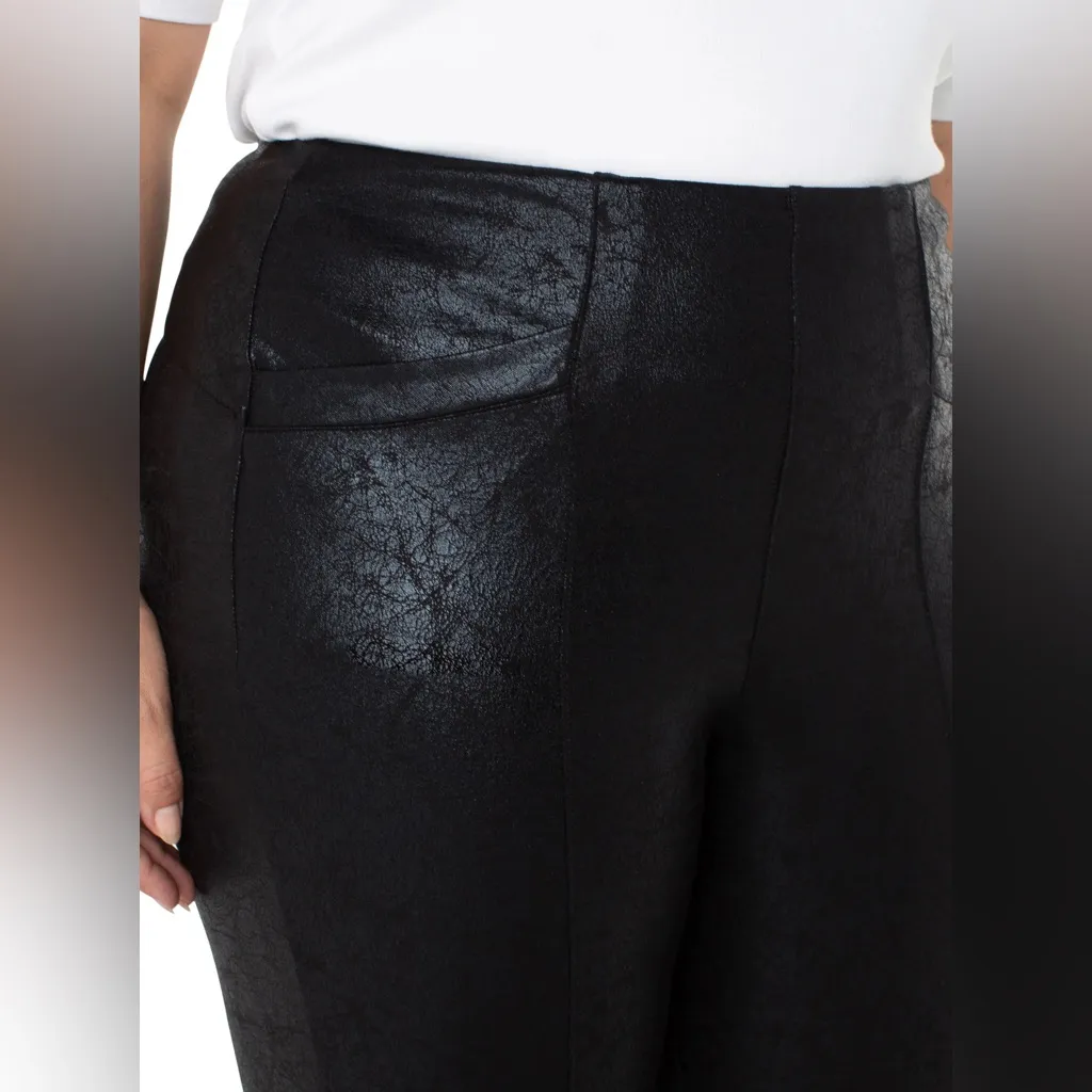 NWT Liverpool x NORDSTROM Stella Kick Flare  Welt Pockets In Black Crackle 22W - Image 4