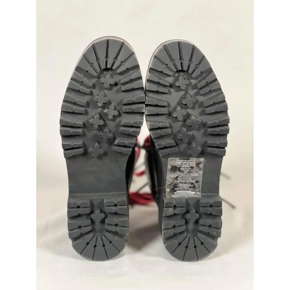 American Eagle Outfitters Womens Black Lace Up Lug Sole Boots Size 6 - Image 5