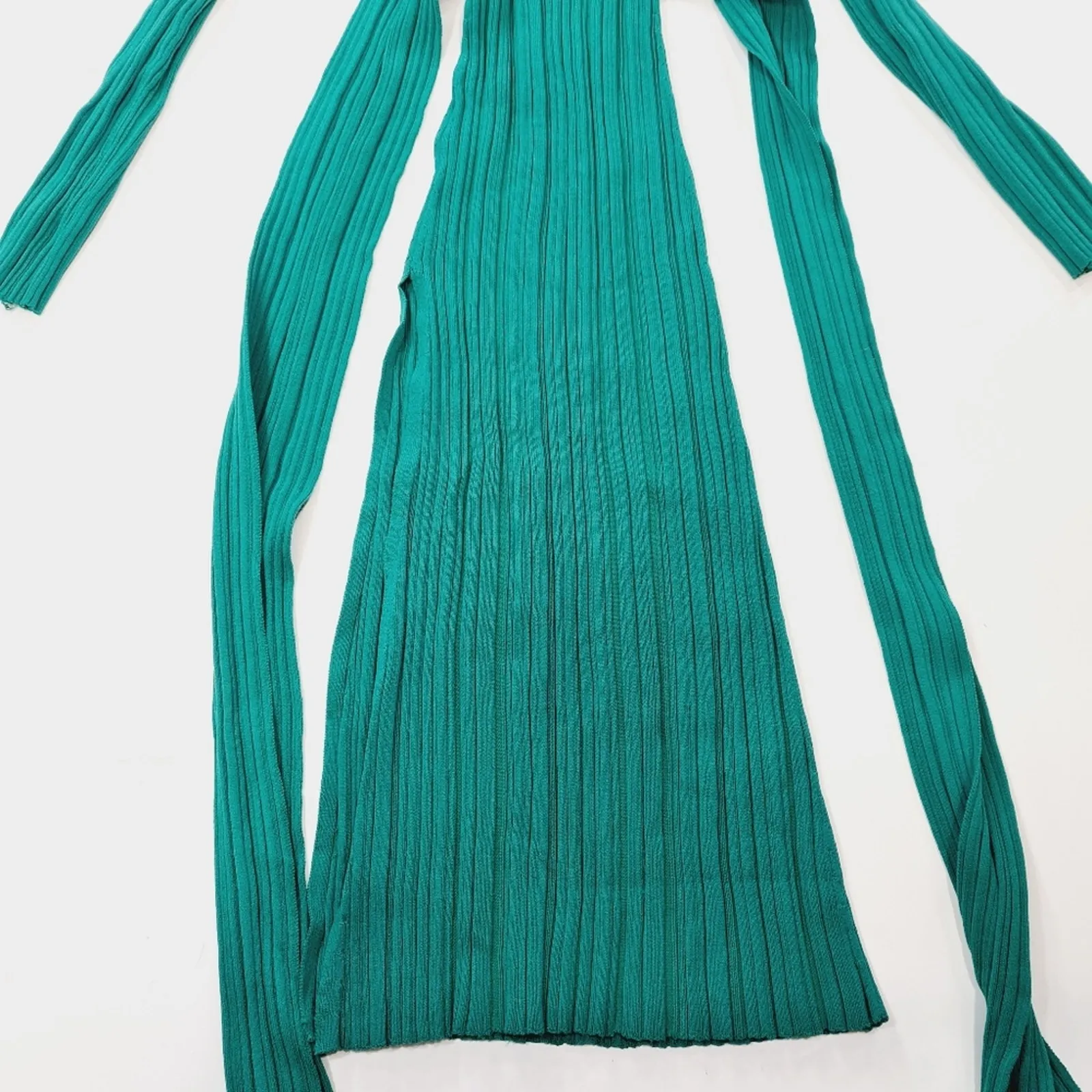 L'Academie Pabla V Neck Midi Dress in Green XS - Image 9