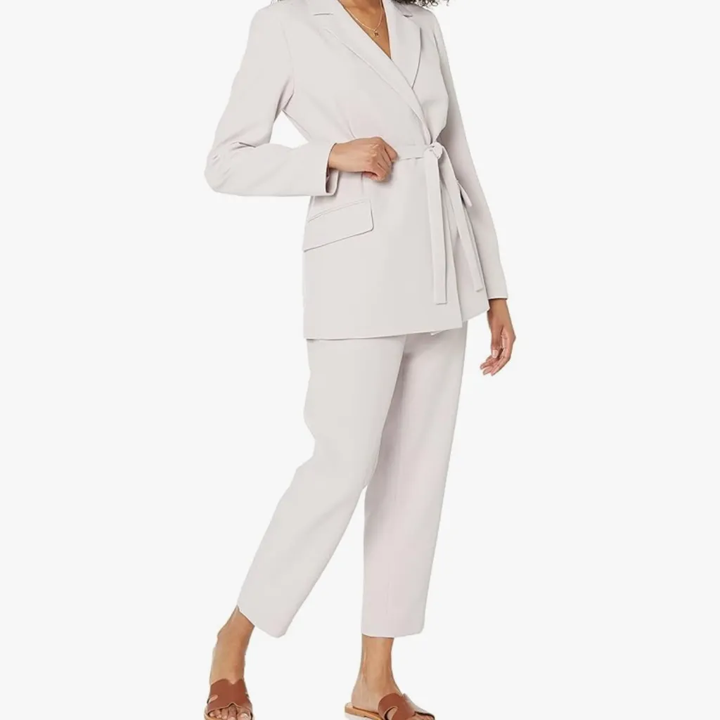 NWT The Drop Lilac Marble Ren Wrap Front Belted Blazer - Image 3