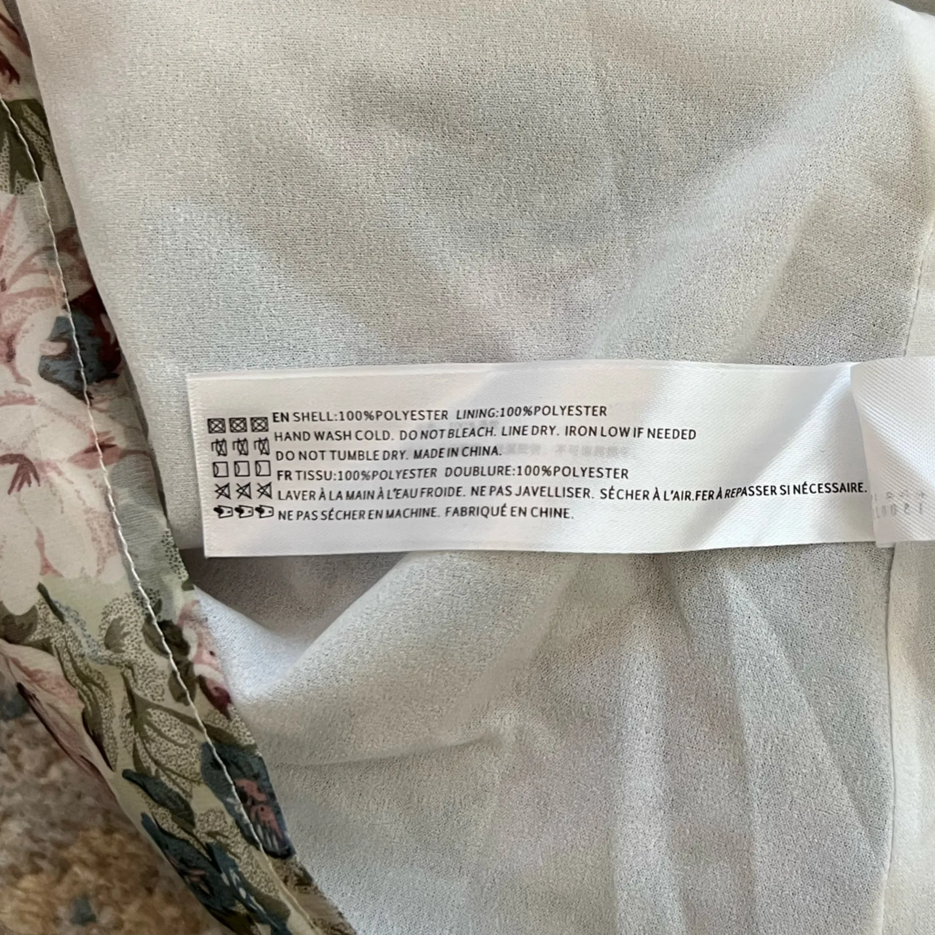 en saison Fleur Floral Ruffle‎ Panel Blouse Women’s Size Small Green - Image 10