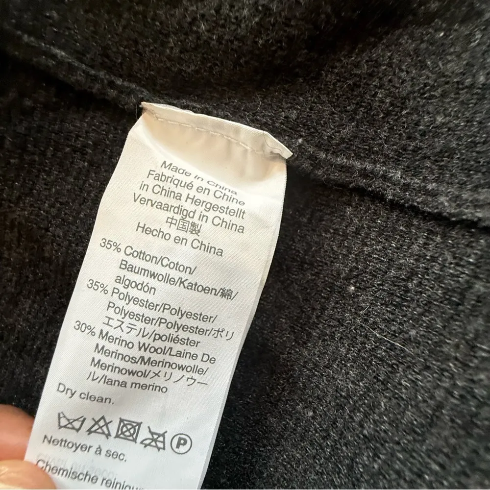 J Crew Camille Sweater-blazer Shawl Collar Cardigan  Size Large Dark Gray  1611 - Image 4