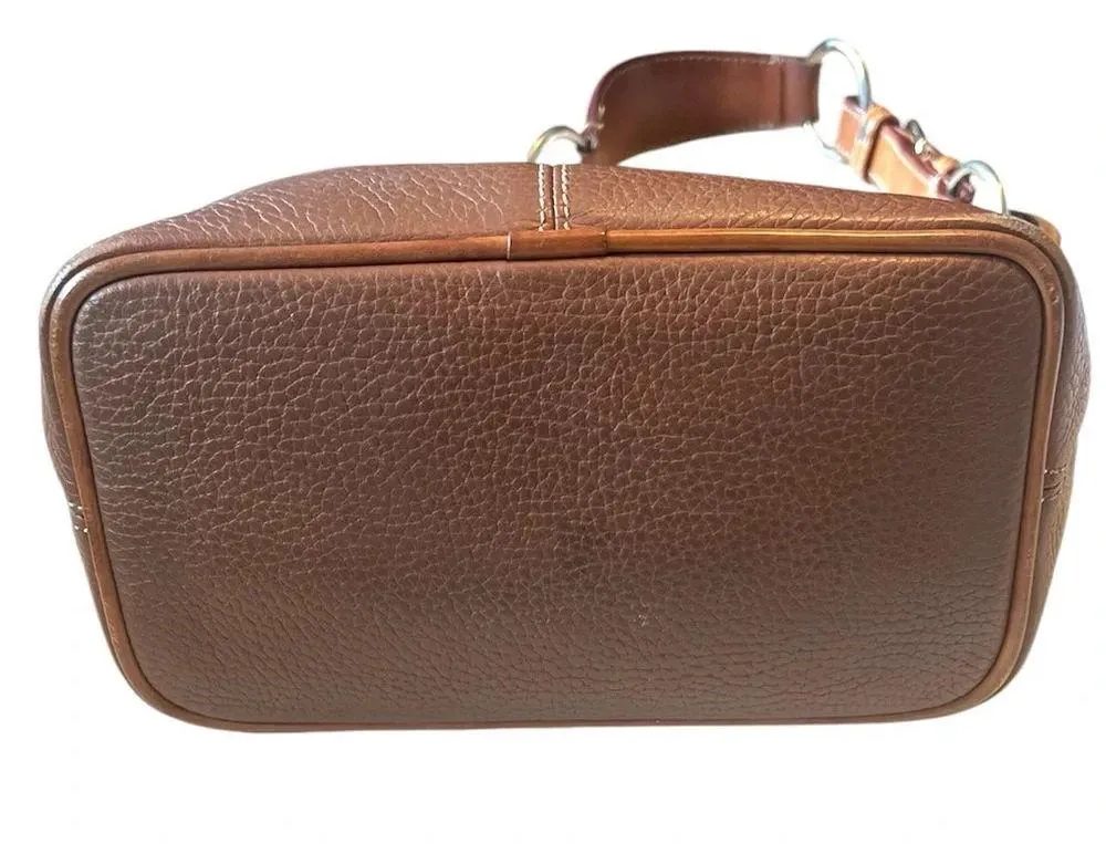 Dooney & Bourke Leather Shoulder Bag Pebble Grain Hobo Brown - Image 6