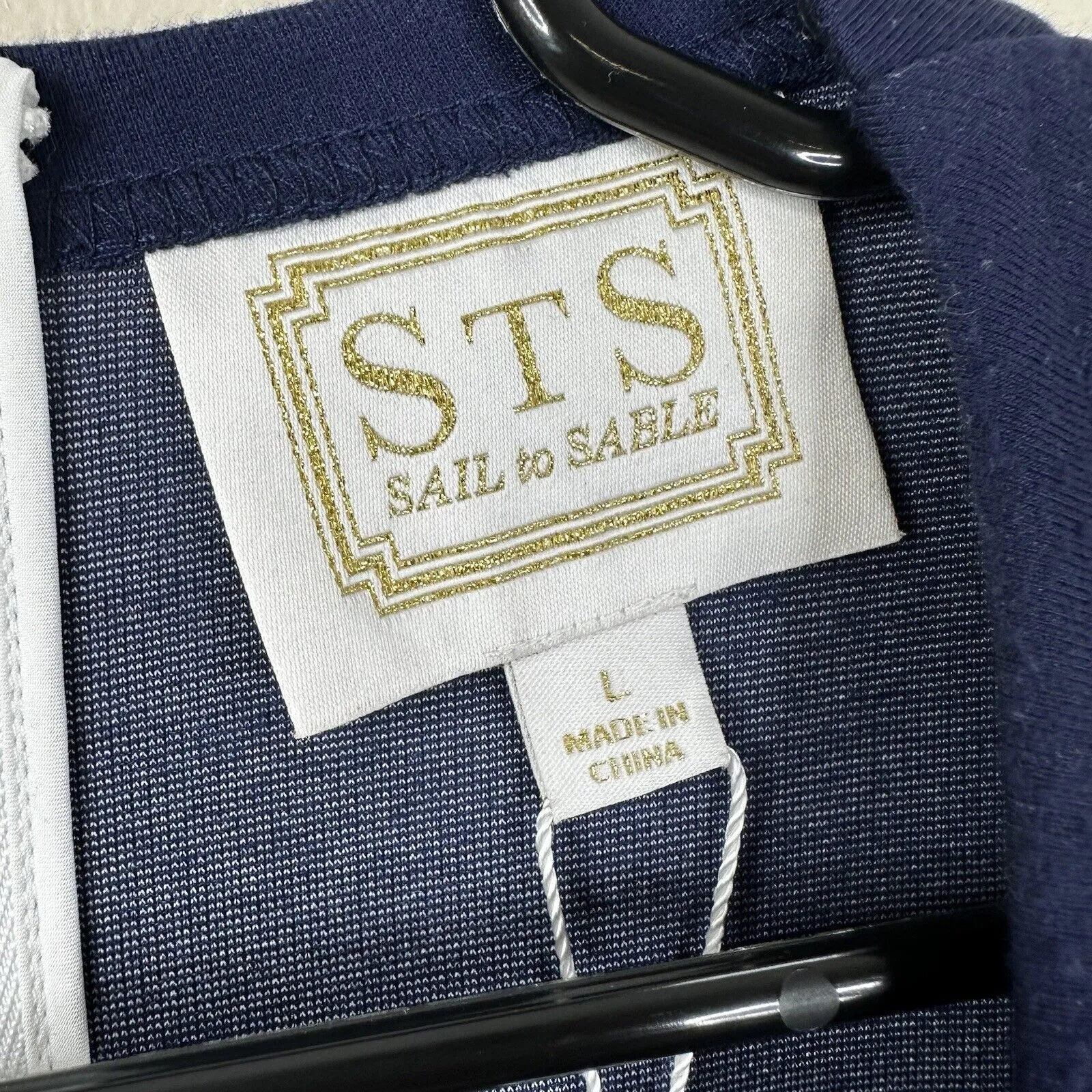 NEW Sail To Sable STS Dress Large Short Sleeve Navy White Stripe Nautical Shift - Image 10