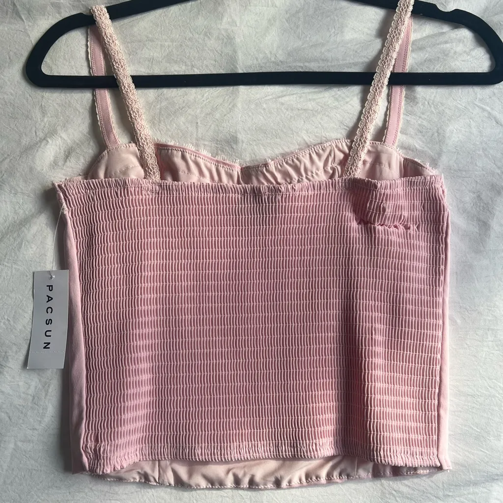 PacSun Blush Pink Lace Corset Top - Image 2