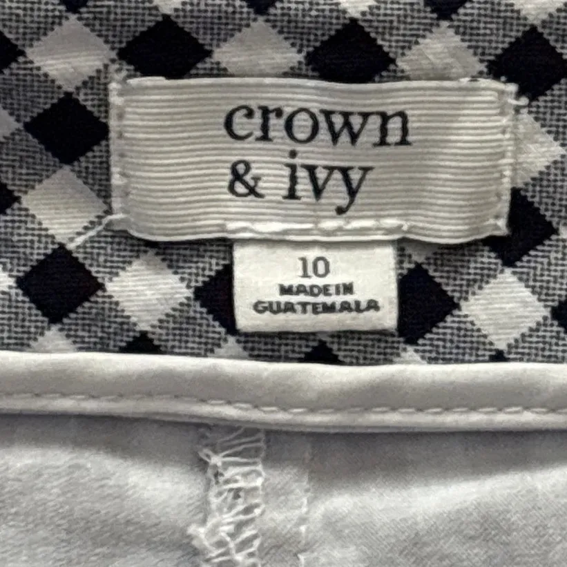 Crown & Ivy Gingham Wrap Tie‎ Mini Skirt Skort Navy & White Size 10 - Image 5