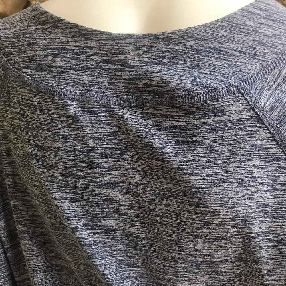 Layer 8 Cropped Long Sleeve Blue Gray Space Dye Top Women's Size Medium - Image 3