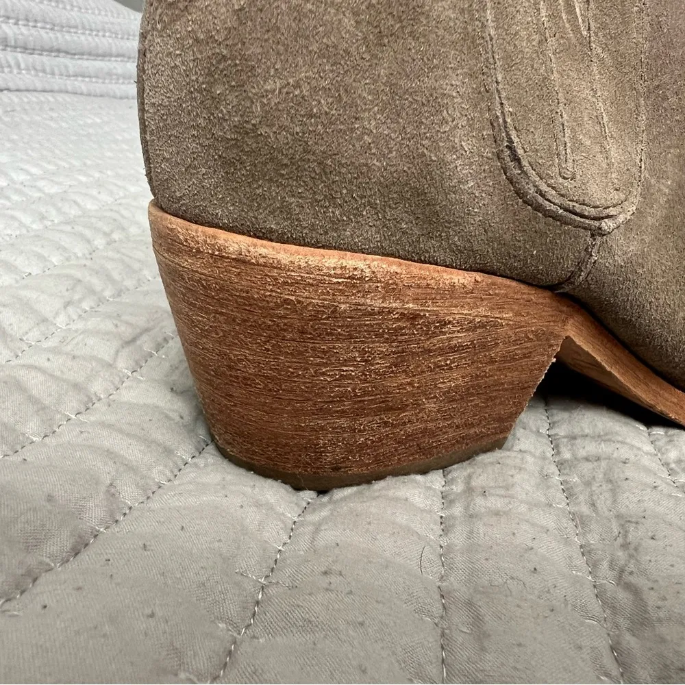 Barlow Suede Taupe Block Heel Chelsea Boots, size 6 1/2 - Image 7