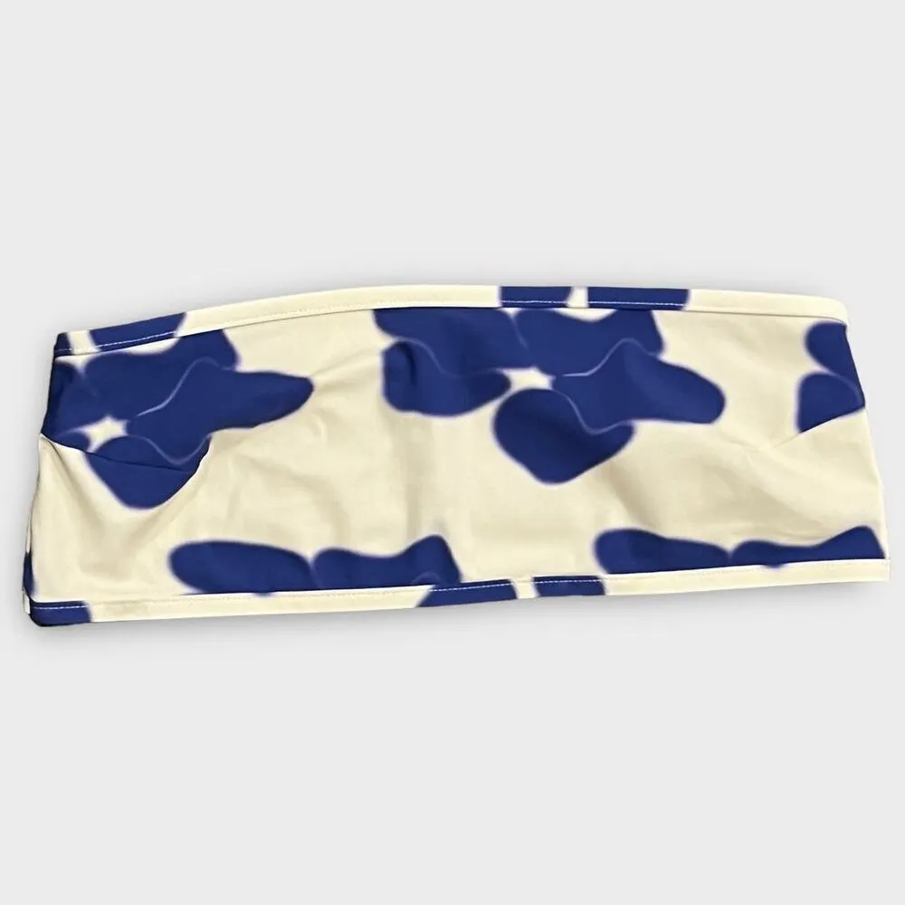 NU SWIM Pecorino Tube Bikini Top Size Extra Large Blue - Image 3