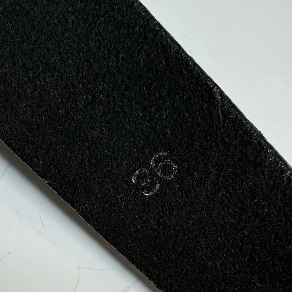 Vintage Cowboy Decor Lonestar Leather Belt with Rhinestone Buckle sz 36 Studded Black - Image 6