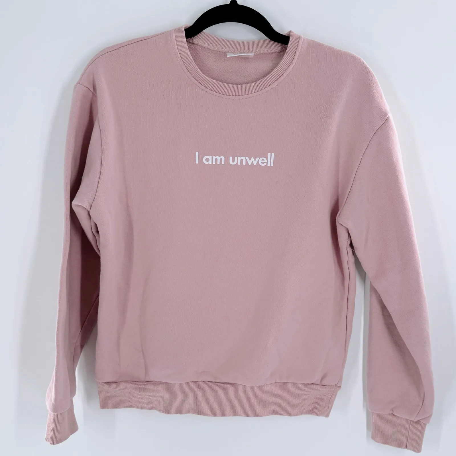 Barstool Sports Women’s “I Am Unwell” Crewneck Sweatshirt Dusty Pink Size Small - Image 3