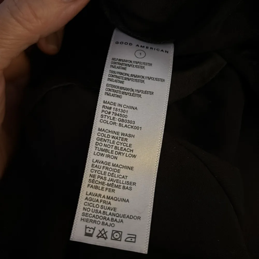 Utility Wrap Bodysuit Black Sz 1/S Long Sleeve Pockets Stretch - Image 8