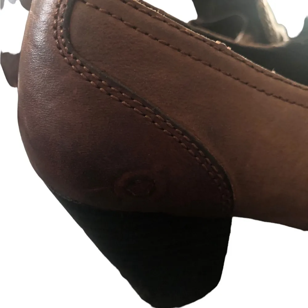 BORN Kiltie Double Mary Jane Brogue Western Leather Round Toe Pump Sz 8 M W61637 - Image 5