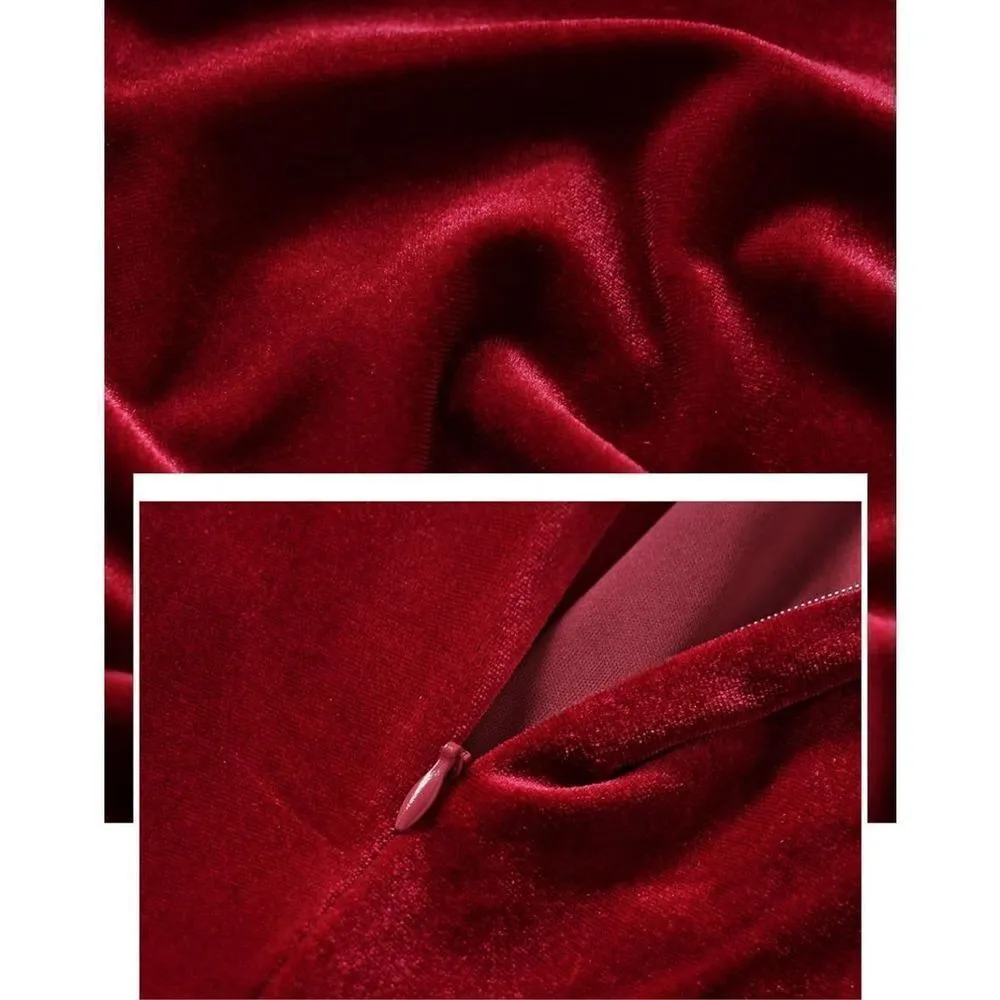 NEW Velvet Vintage Tea Dress Wedding Midi V - Image 4