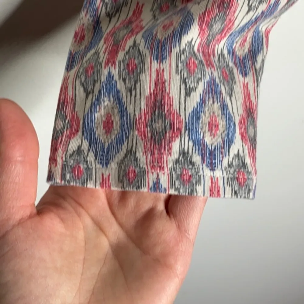 J.Jill Luxe Supima forward seam cotton boho tribal print tunic sz M - Image 10