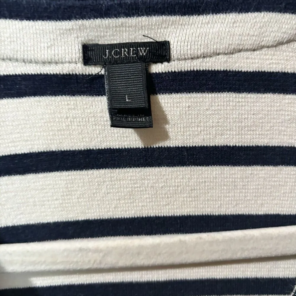 J Crew Cardigan Womens Large Multcolor Metallic Nautical Stripe Button Sweater - Image 7