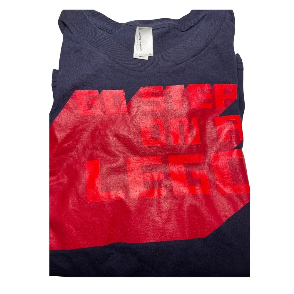 American Apparel Navy “Go Step on a LEGO” Graphic Tee Women’s M USA Made - Image 6