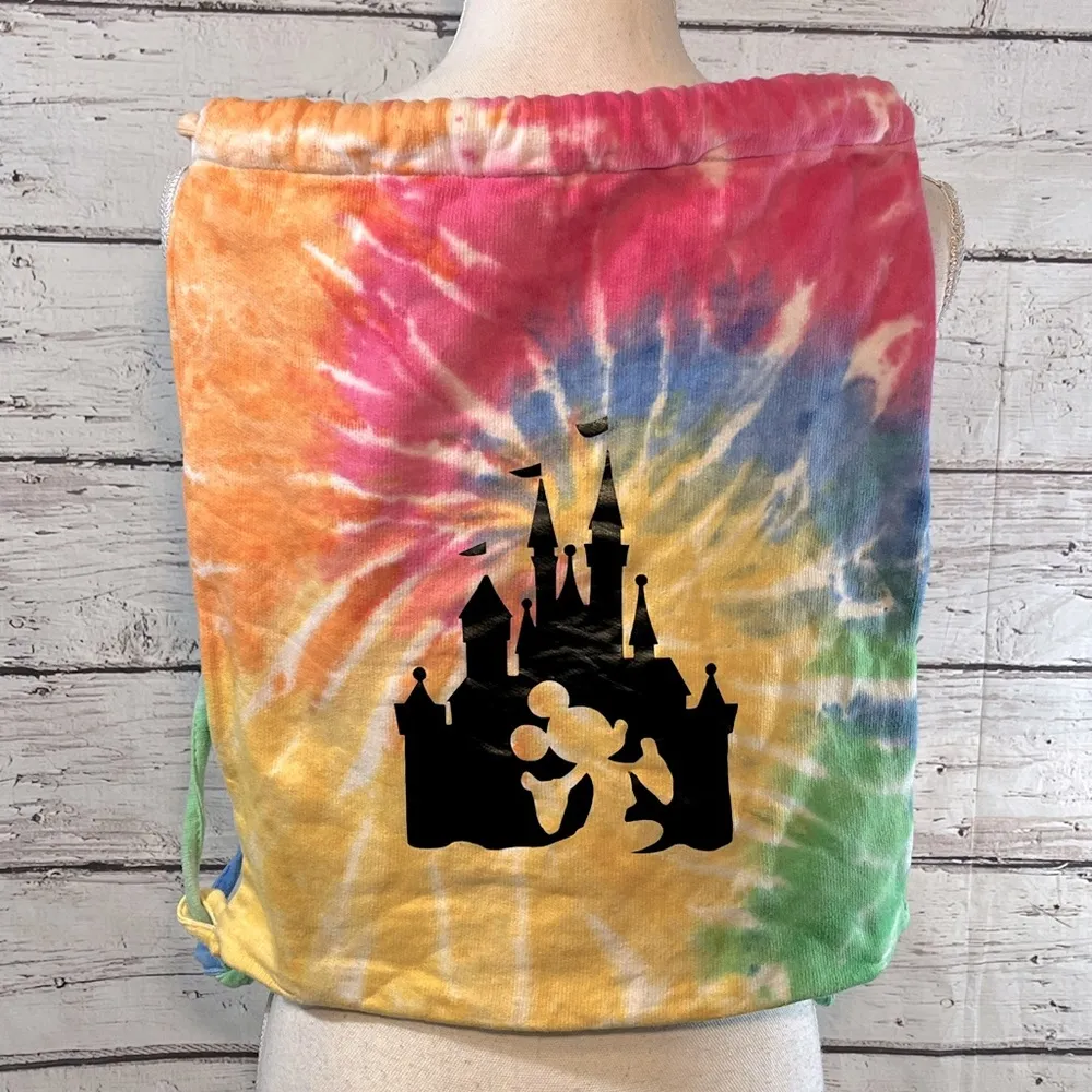 DISNEY Mickey Mouse/Castle Silhouette String Tie Backpack - Image 2