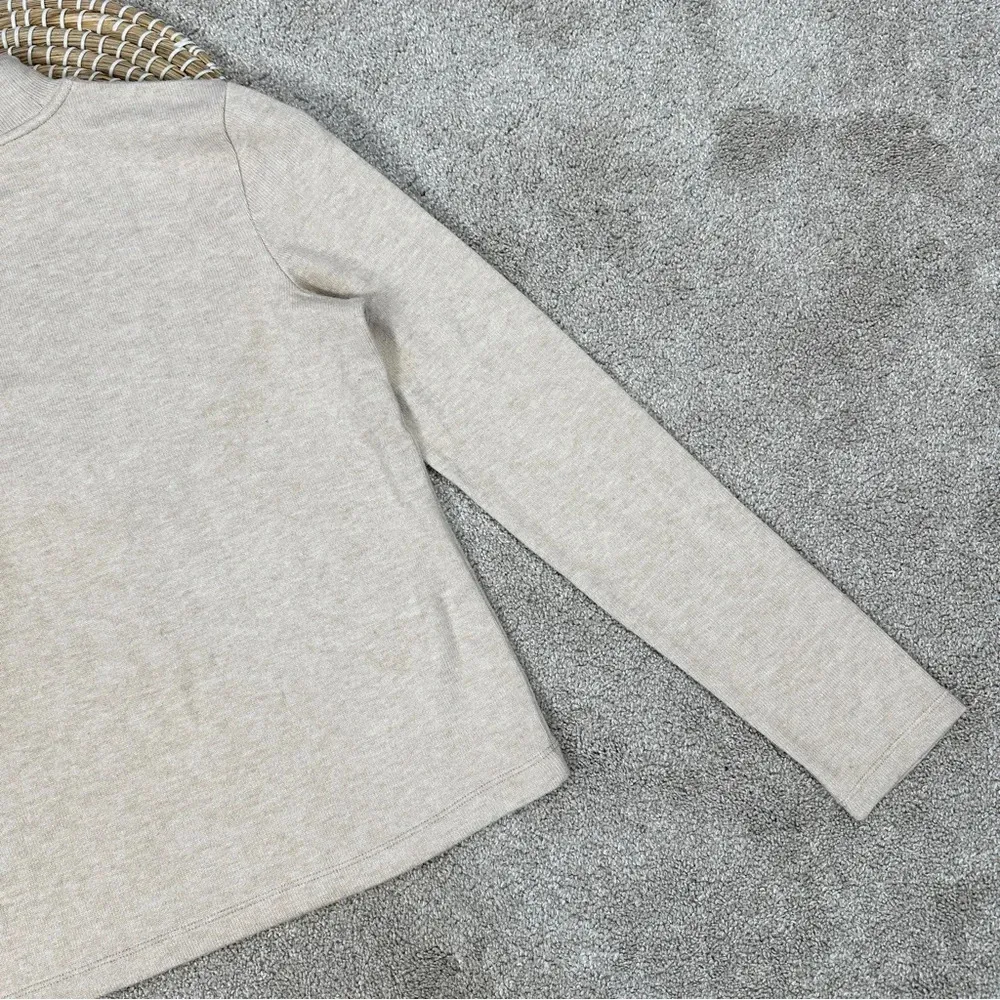 Vince Half Zip Mock Neck Longsleeve Sweater Soft Jersey Knit in Heather Oak M - Image 13