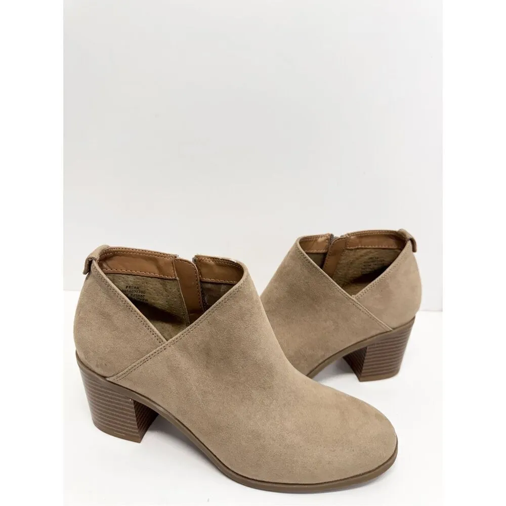 Style & Co Boots Size 6.5 Taupe Ankle Booties Faux Suede‎ Side Zip NEW - Image 3