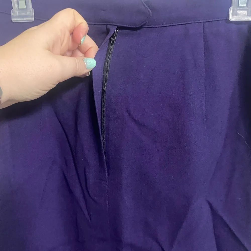 Brooks Brothers 100%  Wool Straight Pencil Skirt  Lined Pockets Purple Size 10 - Image 4