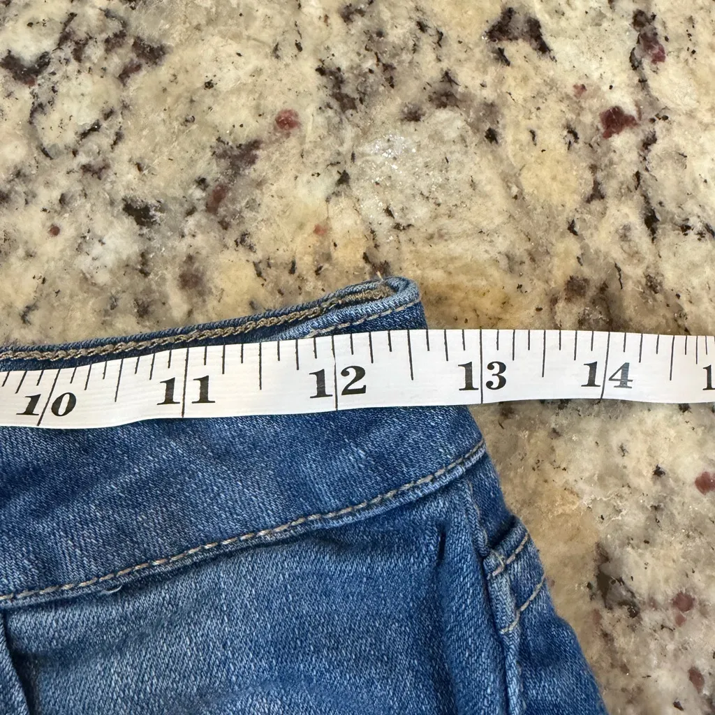 Papaya Blue Distressed Jean Shorts - Image 6