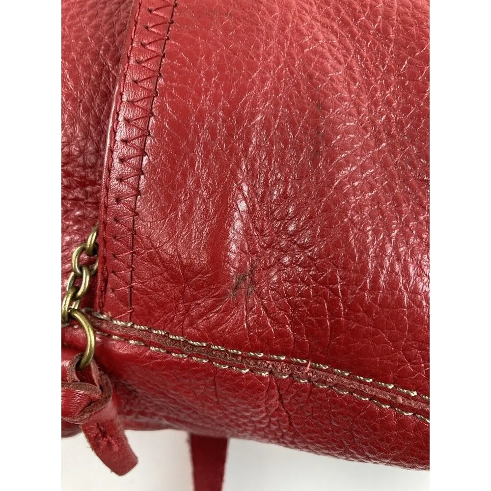 The Sak Iris Crossbody Bag In Red Pebbled Leather Zip Handbag Purse - Image 7