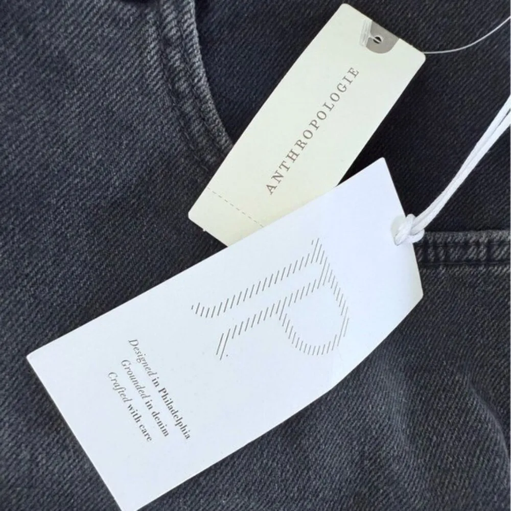 ANTHROPOLOGIE Pilcro Lace Up High Waist Black Shorts Size 32 NEW - Image 8