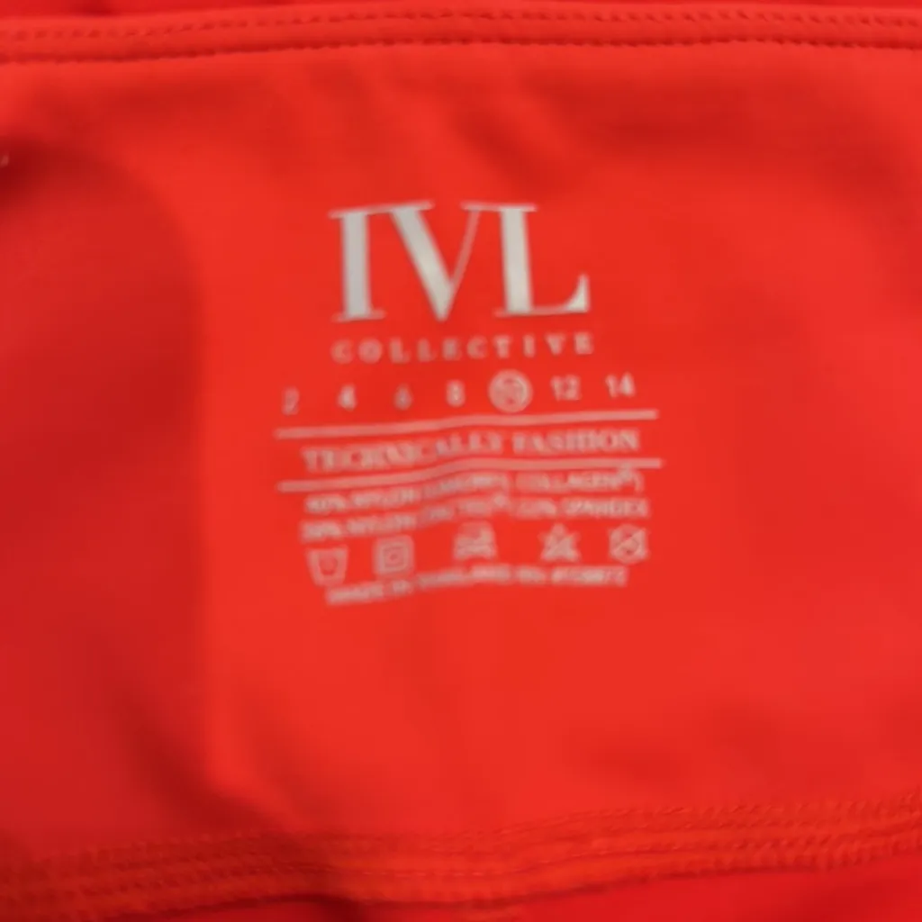 IVL Collective scalloped red leggings (10) and sports bra (8)set. No flaws - Image 4