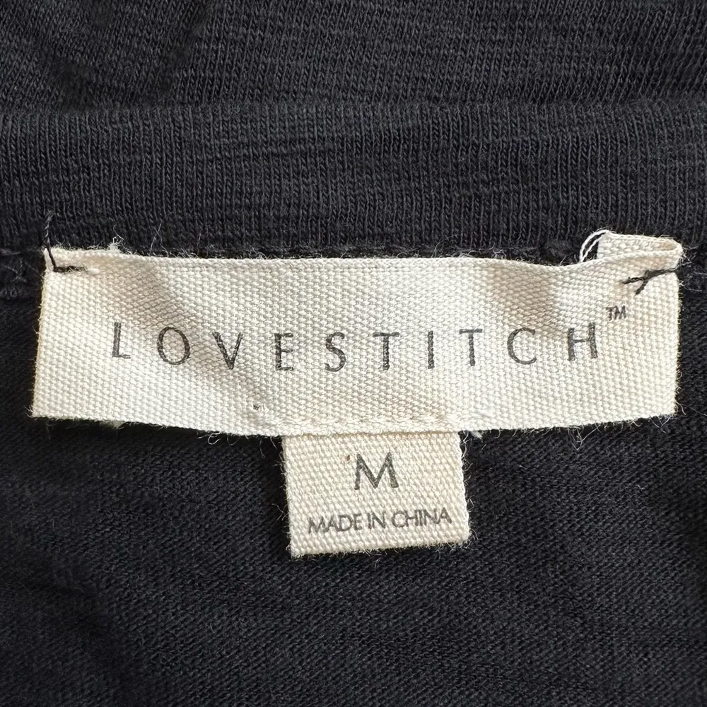 Lovestitch Black Side Lace Up Asymmetrical Hem Top, Sz Medium - Image 9