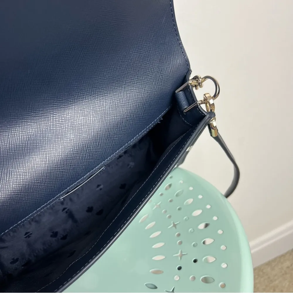 NEW Kate Spade Apple Carson Orchard Convertible Crossbody Bag Navy & White - Image 9